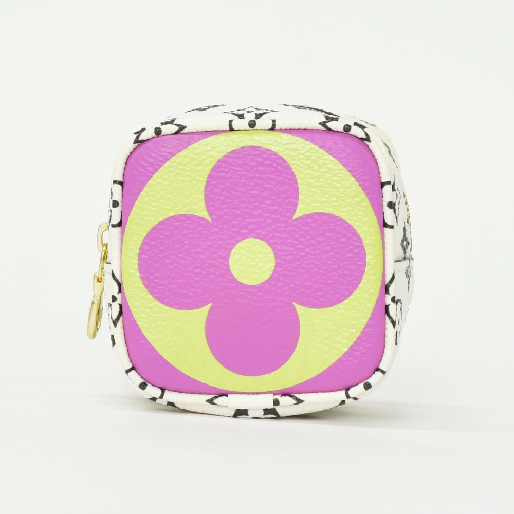 LOUIS VUITTON Monogram Giant Portemonnaie Cube Pouch Clutch White Purple Black